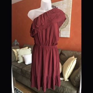 One Shoulder Ruffle Dress